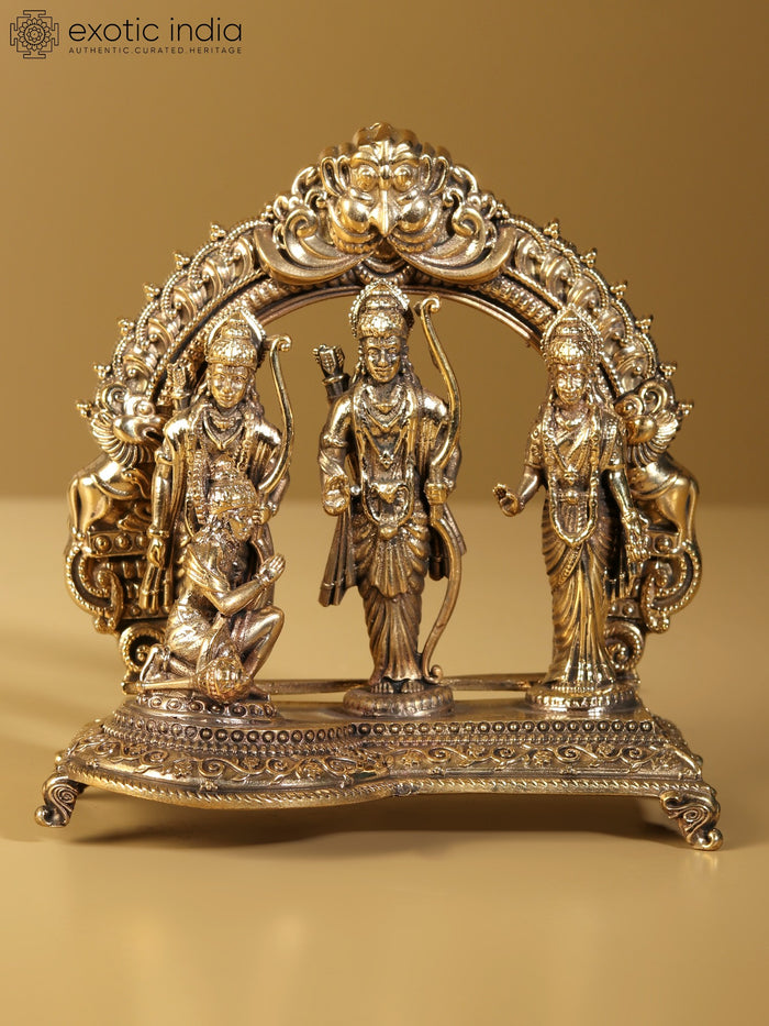 4" Shri Ram Darbar Brass Statue with Kirtimukha Prabhavali