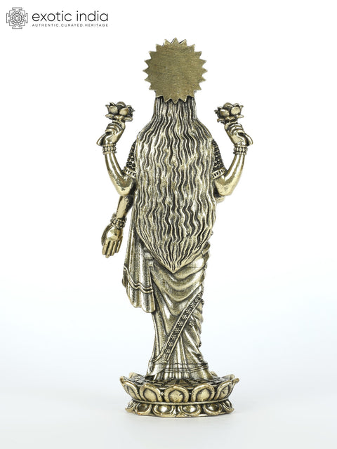 Superfine Devi Lakshmi Brass Statue Standing on Lotus