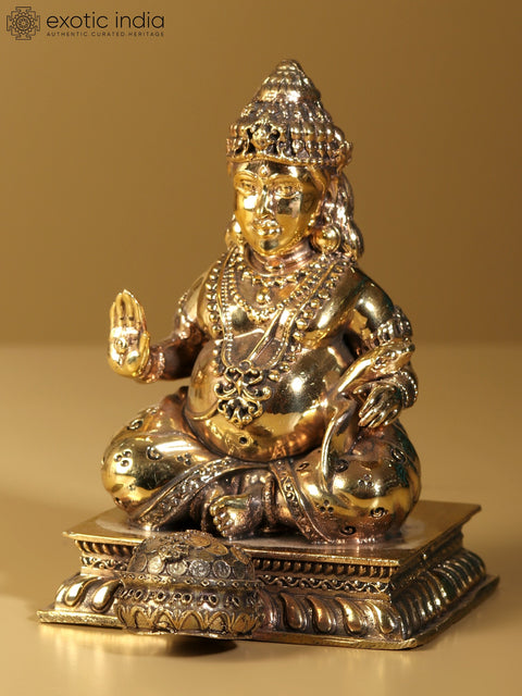 Small Superfine Blessing Lord Kubera Brass Statue (Multiple Sizes)
