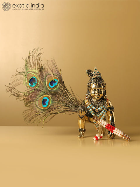 Superfine Laddu Gopal Brass Statue (Multiple Sizes)