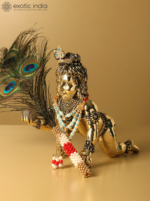 Superfine Laddu Gopal Brass Statue (Multiple Sizes)