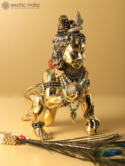 Superfine Laddu Gopal Brass Statue (Multiple Sizes)