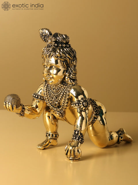 Superfine Laddu Gopal Brass Statue (Multiple Sizes)