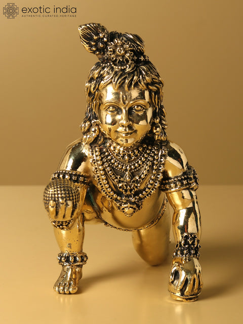 Superfine Laddu Gopal Brass Statue (Multiple Sizes)