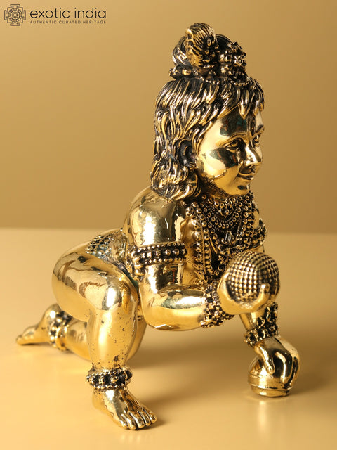 Superfine Laddu Gopal Brass Statue (Multiple Sizes)