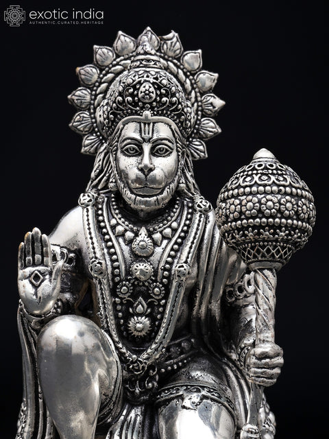 Superfine Sitting Lord Hanuman in Blessing Gesture | Brass Statue