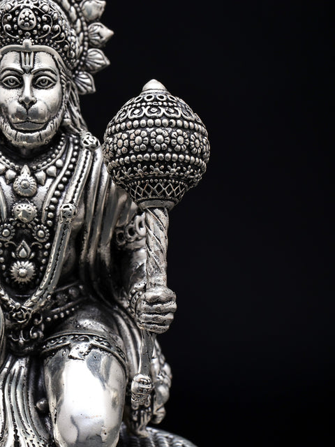Superfine Sitting Lord Hanuman in Blessing Gesture | Brass Statue