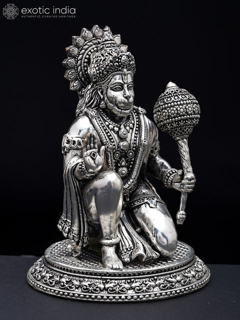 Superfine Sitting Lord Hanuman in Blessing Gesture | Brass Statue