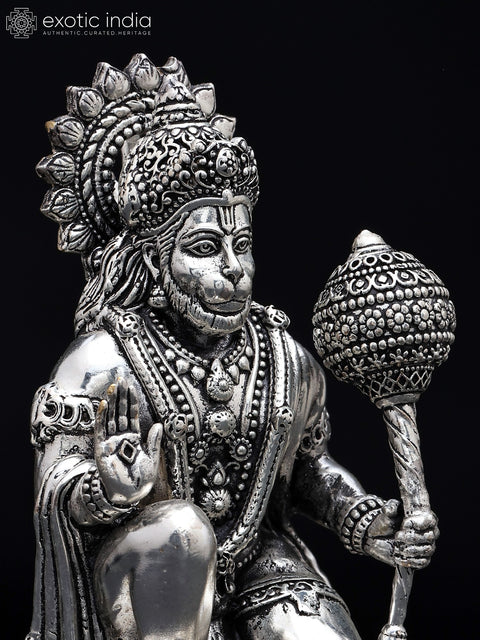 Superfine Sitting Lord Hanuman in Blessing Gesture | Brass Statue