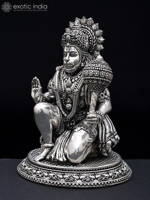 Superfine Sitting Lord Hanuman in Blessing Gesture | Brass Statue