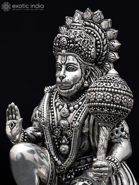 Superfine Sitting Lord Hanuman in Blessing Gesture | Brass Statue