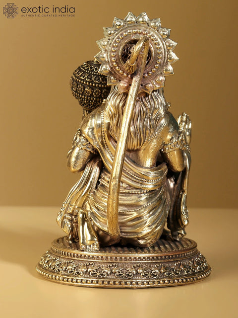 Superfine Sitting Lord Hanuman in Blessing Gesture | Brass Statue