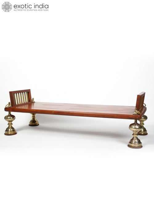 61" Wooden Swing with Brass Feet Home Decor