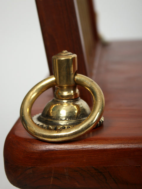 61" Beautiful Wood Swing With Brass Foot