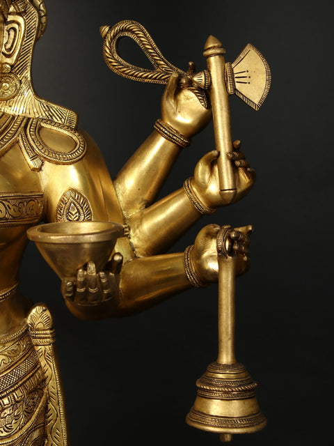 43" Brass Idol Of Superfine Ashtabhuja Goddess Karumariamman