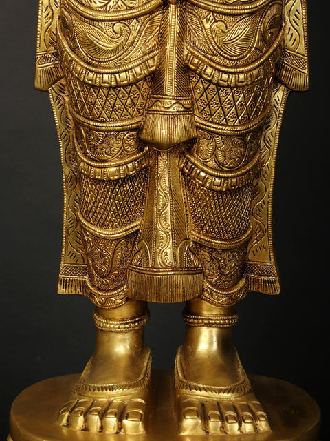 43" Brass Idol Of Superfine Ashtabhuja Goddess Karumariamman