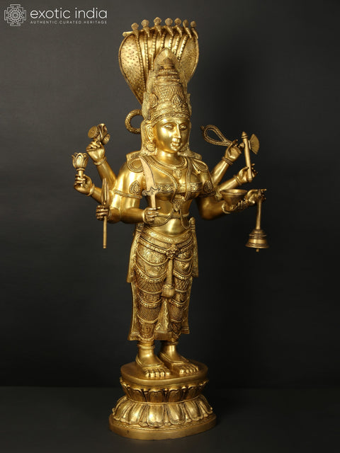 43" Brass Idol Of Superfine Ashtabhuja Goddess Karumariamman
