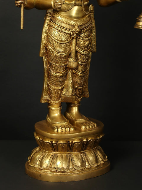 43" Brass Idol Of Superfine Ashtabhuja Goddess Karumariamman