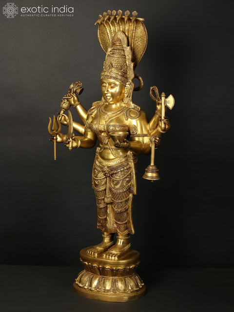 43" Brass Idol Of Superfine Ashtabhuja Goddess Karumariamman