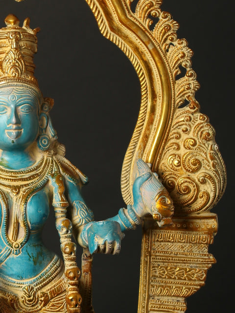 21" Attractive Brass Idol Of Blue Goddess Kali