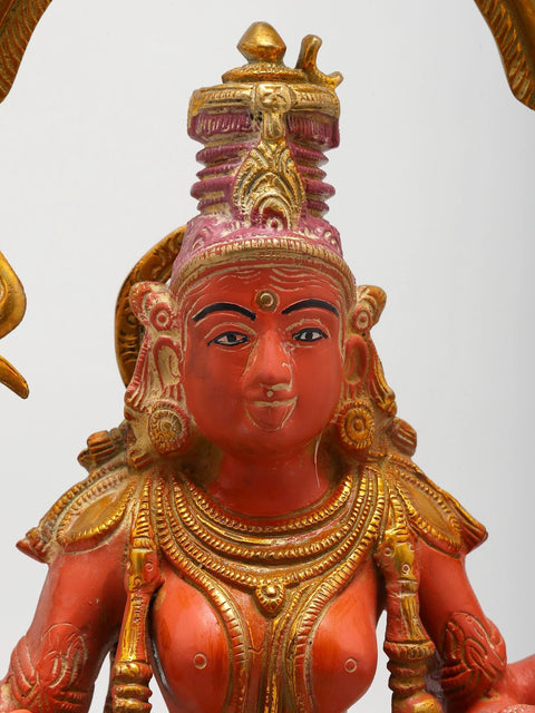 21" Brass Colorful Statue Of Devi Kali