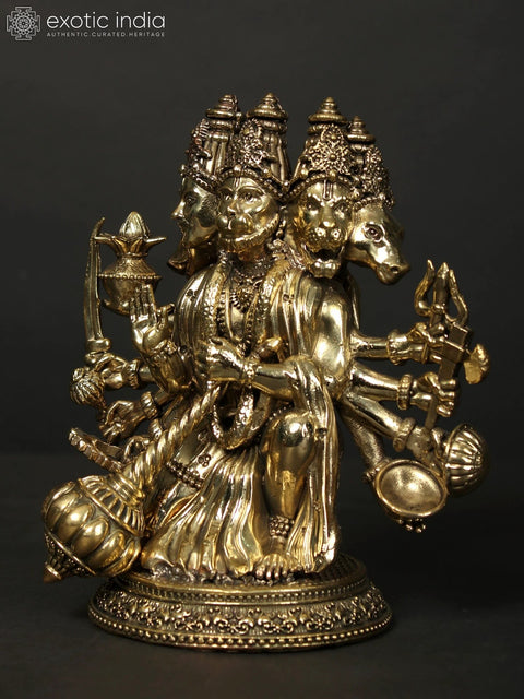 Brass Superfine Statue of Panchamukhi Hanuman
