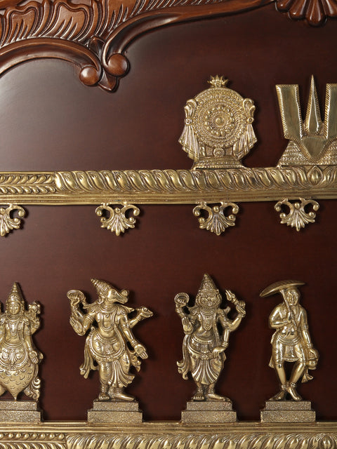 65" Fine Dashavatar - Lord Vishnu | Wood Wall Hanging Frame