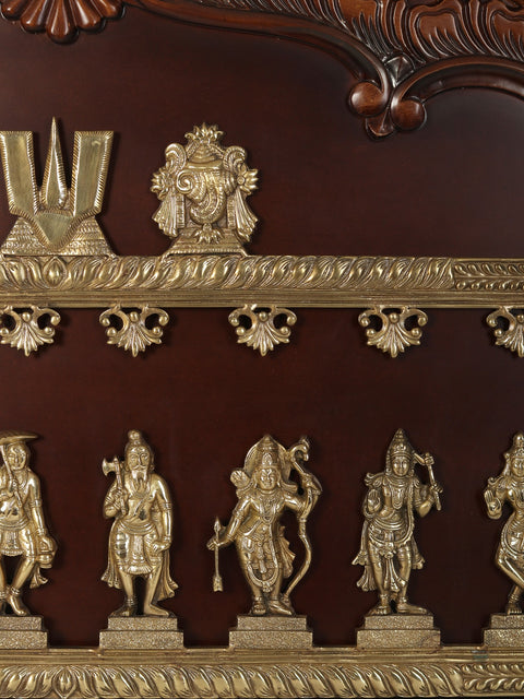 65" Fine Dashavatar - Lord Vishnu | Wood Wall Hanging Frame