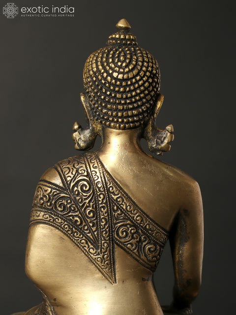 8" Bhumisparsha Buddha Brass Statue