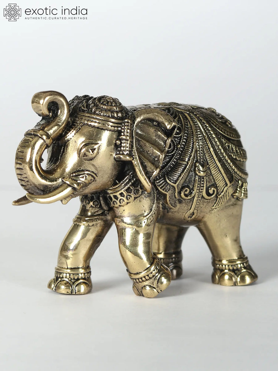 Small Decorative Elephant Brass Statue for Home Decor