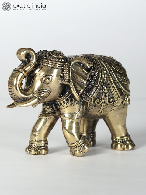 Small Decorative Elephant Brass Statue