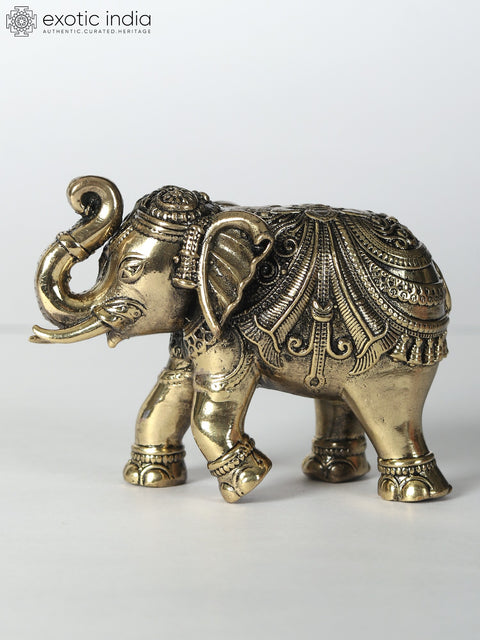 Small Decorative Elephant Brass Statue