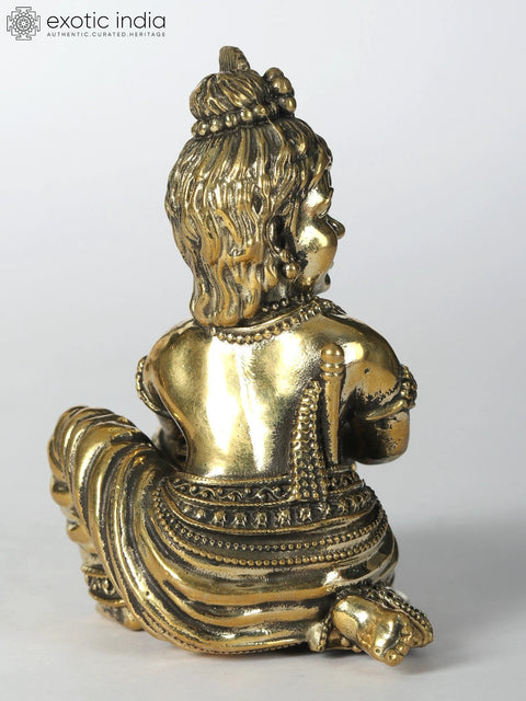Small Butter Krishna Brass Statue (Different Sizes)