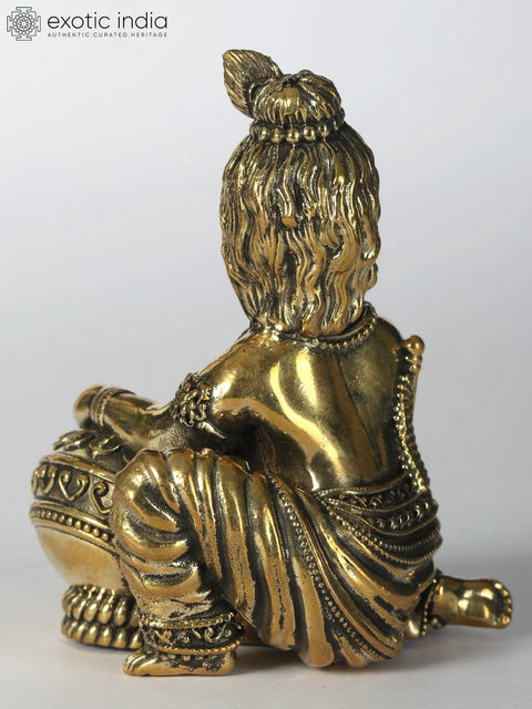 Small Butter Krishna Brass Statue (Different Sizes)