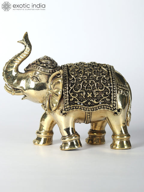 4" Small Decorative Elephant | Brass Statue
