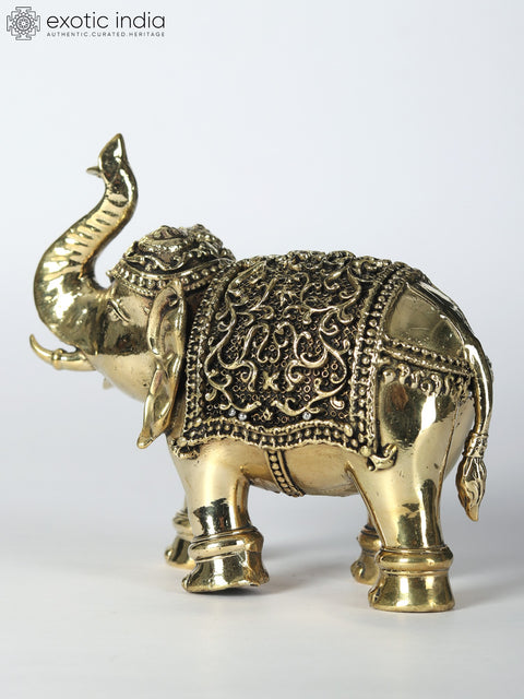 4" Small Decorative Elephant | Brass Statue