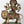 14" Brass Idol of Goddess Durga Seated on Lion | With Inlay Work