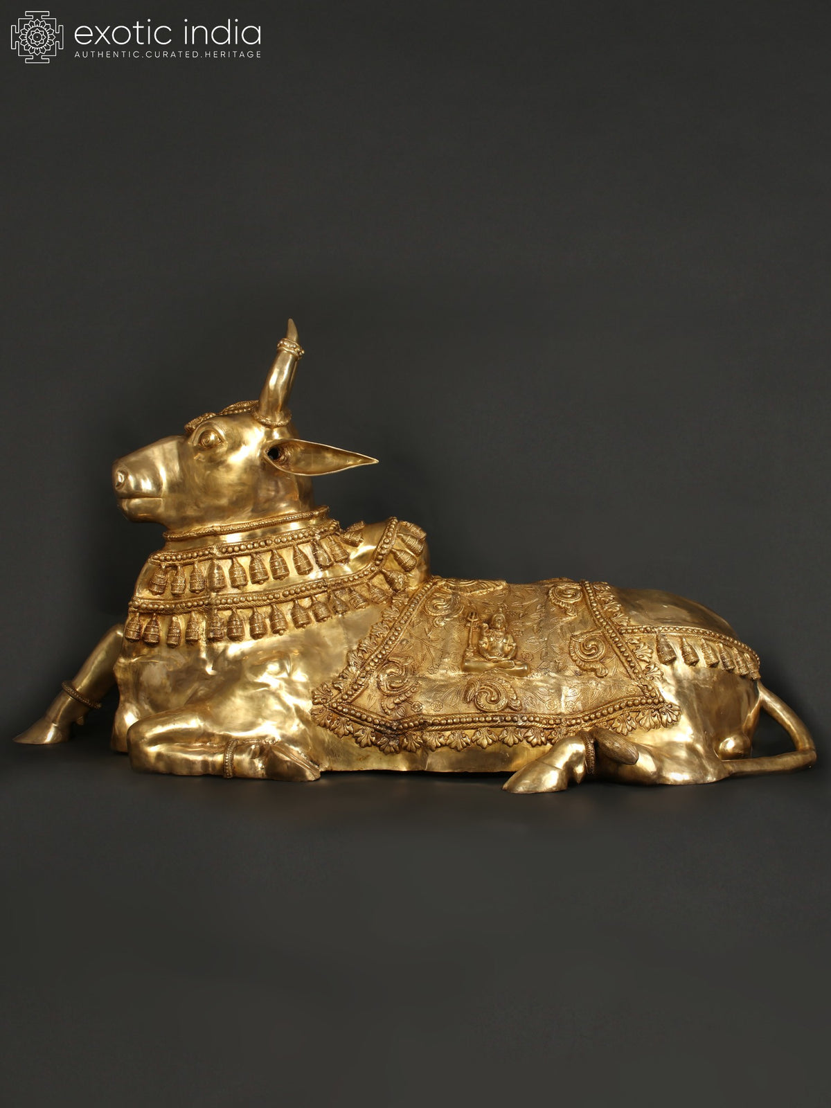 Brass Nandi Statue - Vahana of Lord Shiva for Home Decor