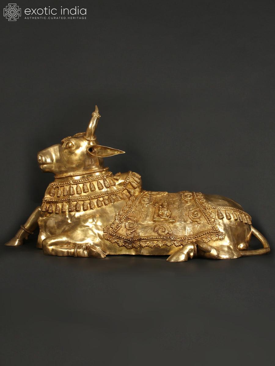 Brass Nandi Statue - Vahana of Lord Shiva for Home Decor