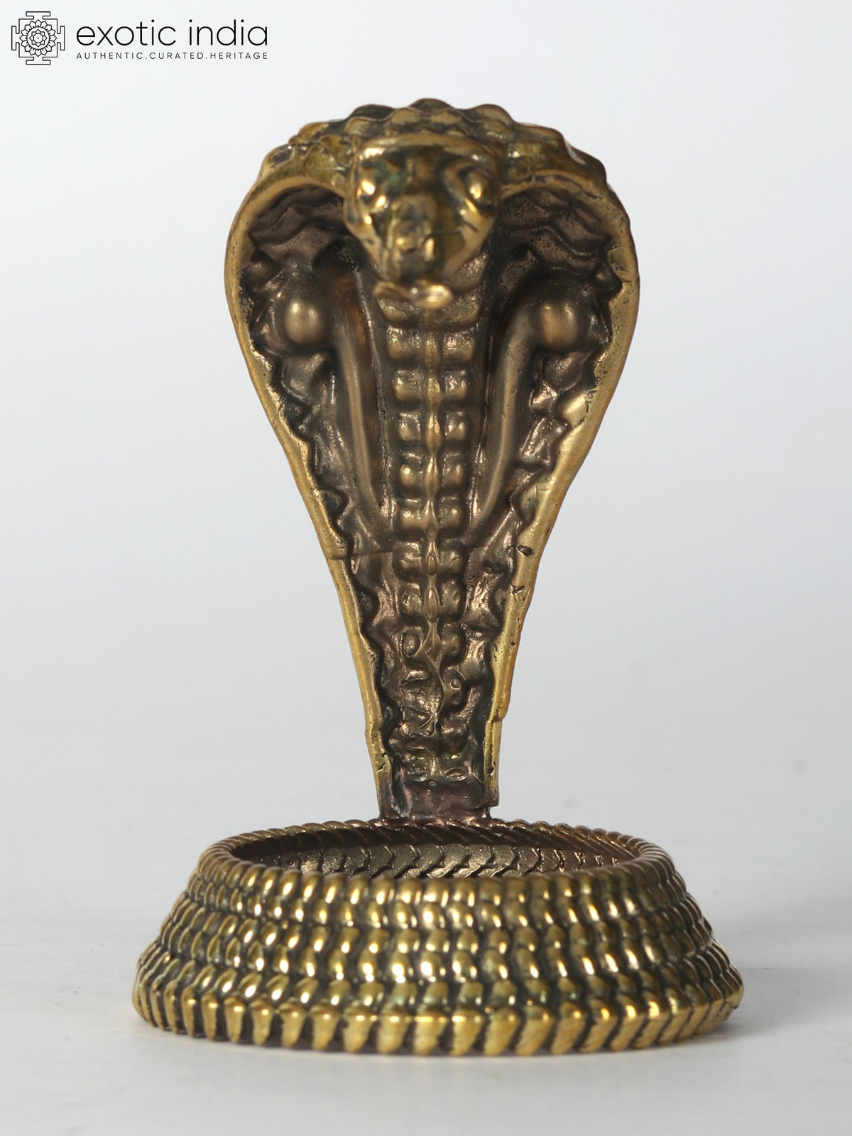 3" Small Brass Kundalini Snake Idol for Meditation