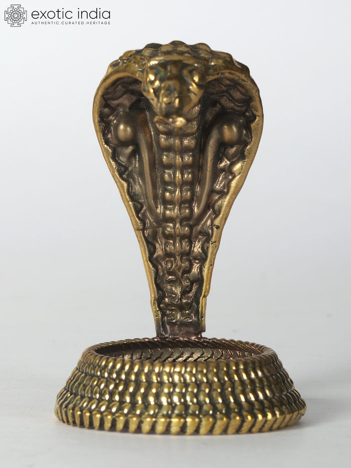 3" Small Brass Kundalini Snake Idol for Meditation