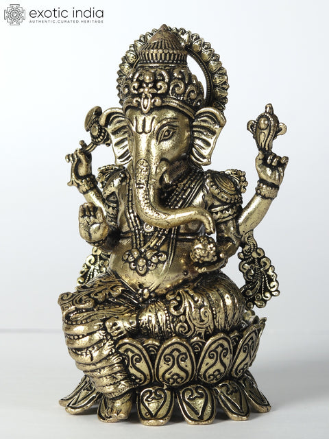 3" Attractive Superfine Lord Ganesha Statue