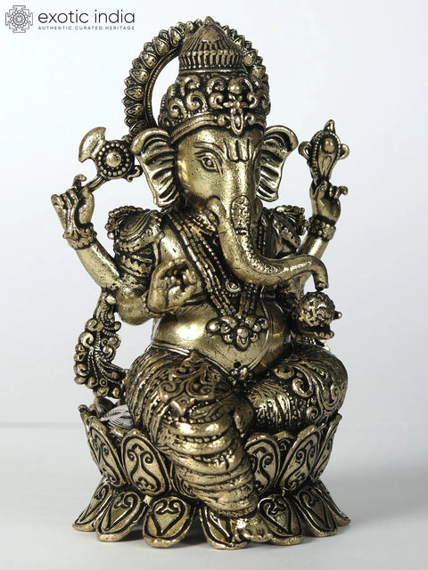 3" Attractive Superfine Lord Ganesha Statue