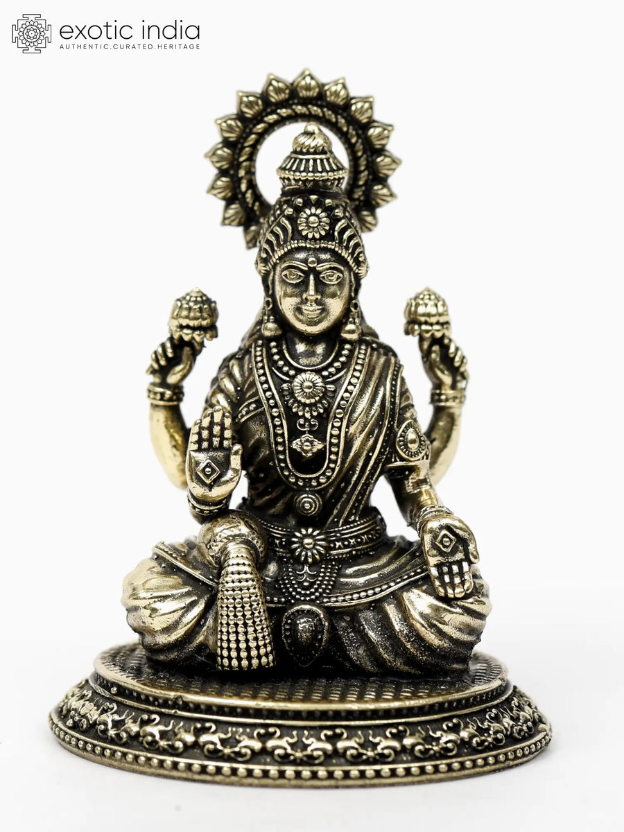 Blessing Dhanalakshmi Brass Idol for Home Pooja