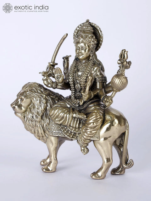 Attractive Statue of Goddess Durga (Multiple Sizes) | Handmade Brass Idol