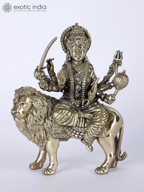 Attractive Statue of Goddess Durga (Multiple Sizes) | Handmade Brass Idol