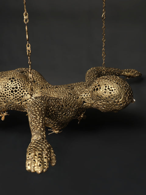 65" Brass Idol Of Flying Lady Figure For Roof