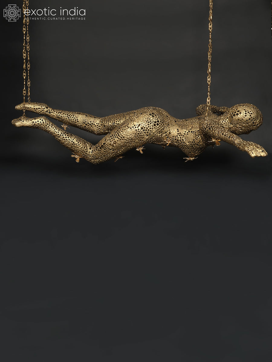 65" Brass Flying Lady Roof Idol Statue