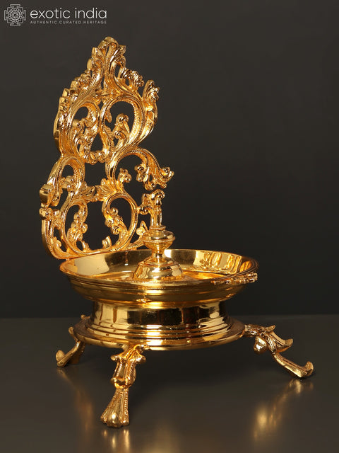 12" Designer Lamp with Stand | Brass with Superfine 24 Karat Gold Plating