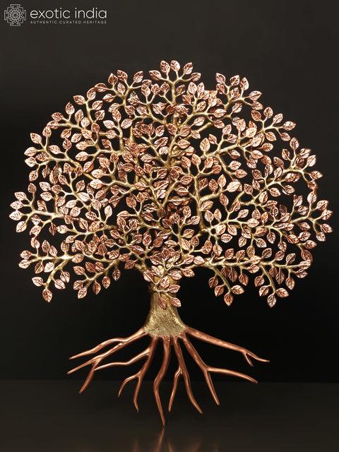 19" Wall Hanging Tree of Life | Brass with 24 Karat Rose Gold Plating